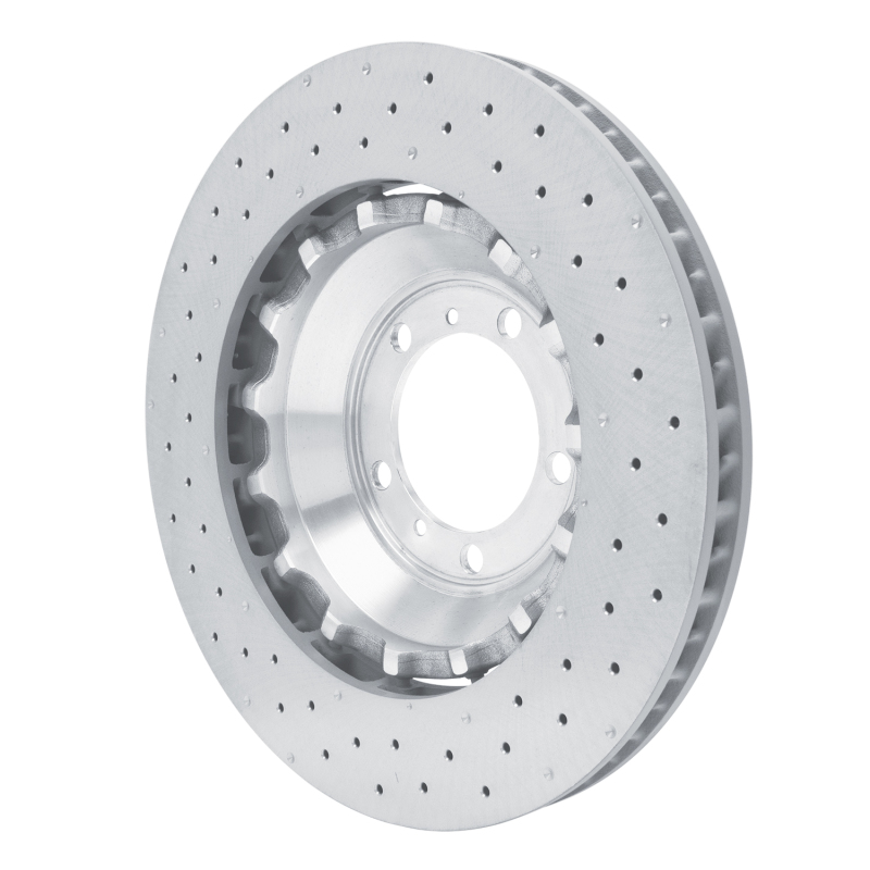 Porsche 911 Brake Rotor (1) - Left Front - R1 Concepts - Drilled Carbon Alloy GeoMET - `10-`11